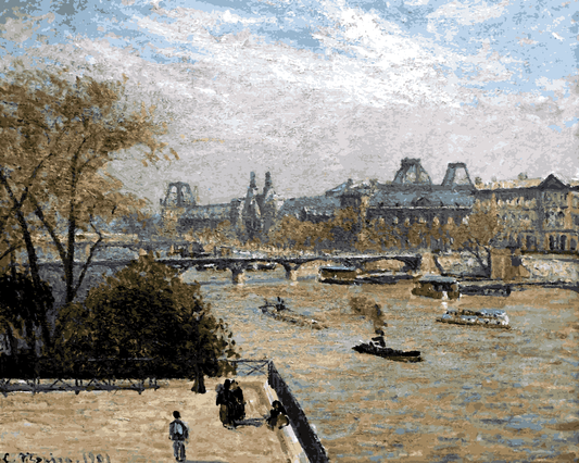 The Louvre by Camille Pissarro - Van-Go Paint-By-Number Kit