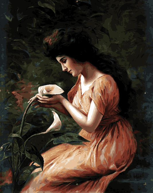 A Lady with A Lily - Van-Go Paint-By-Number Kit