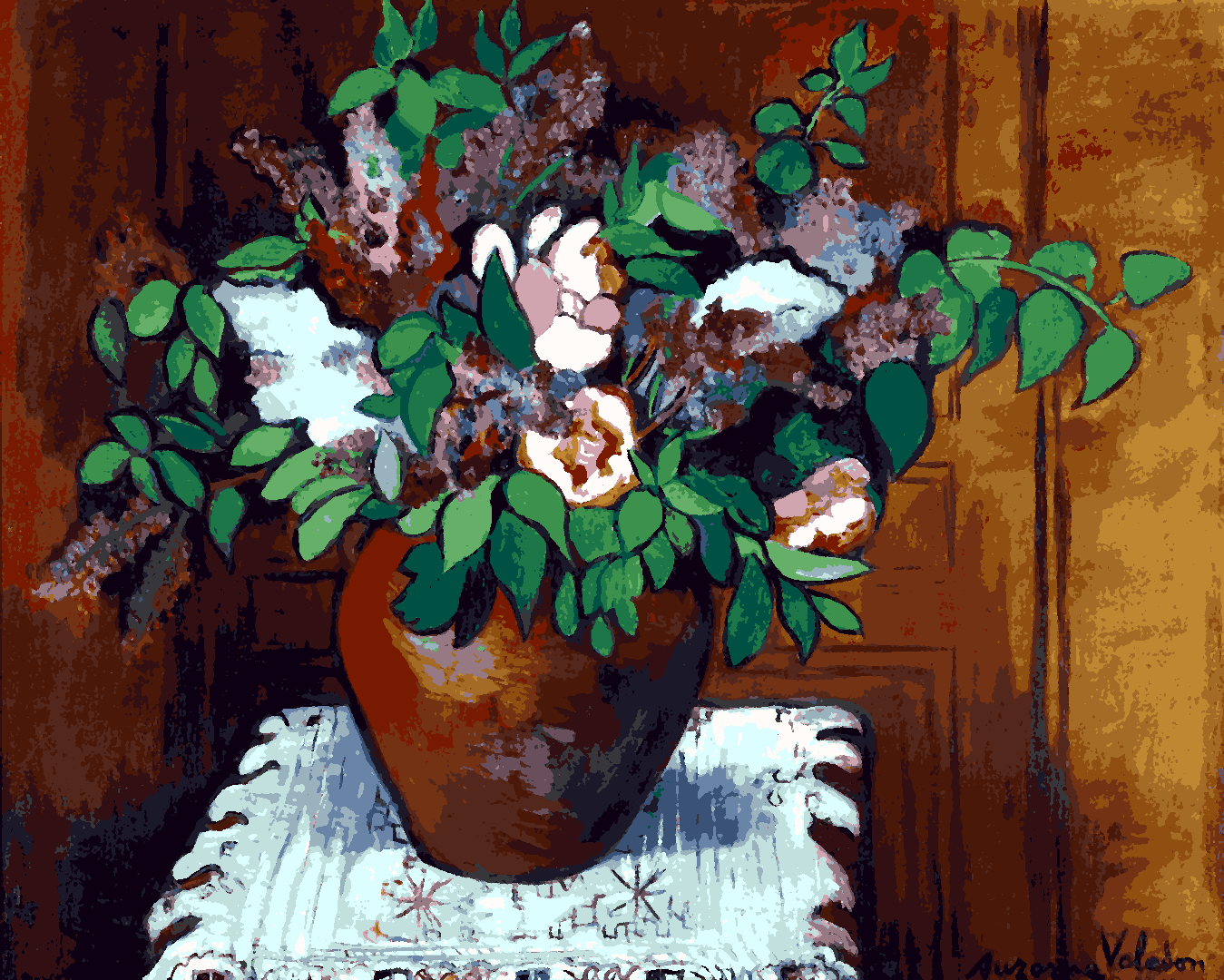 Vase De Fleurs by Suzanne Valadon - Van-Go Paint-By-Number Kit