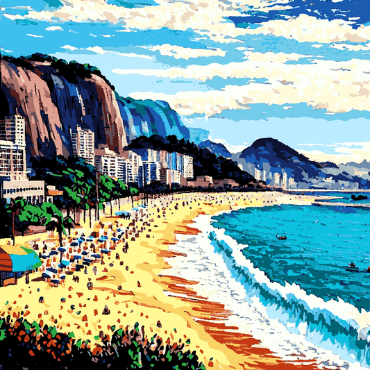 COPACABANA BEACH, Rio, Brazil (1) - Van-Go Paint-By-Number Kit