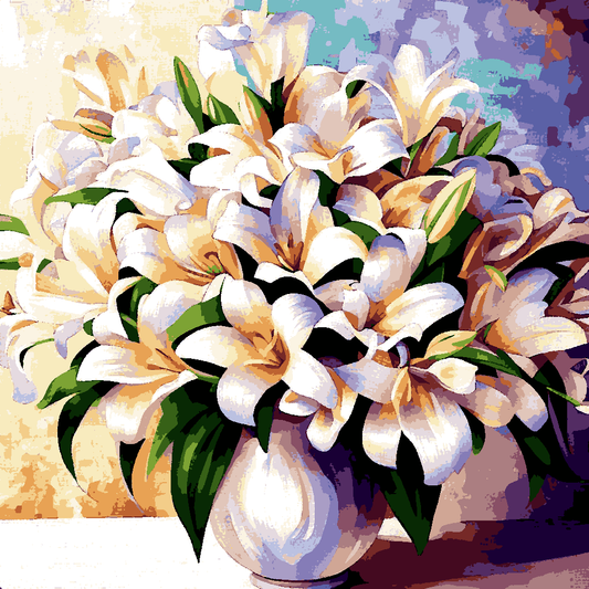 Lilies in a Vase (2) - Van-Go Paint-By-Number Kit