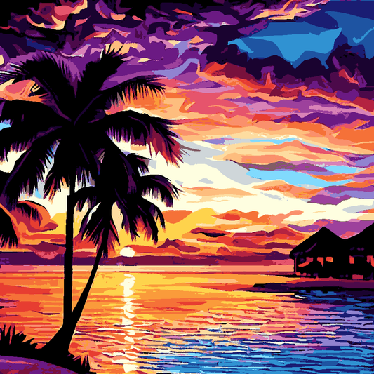 Maldives Sunset (2) - Van-Go Paint-By-Number Kit