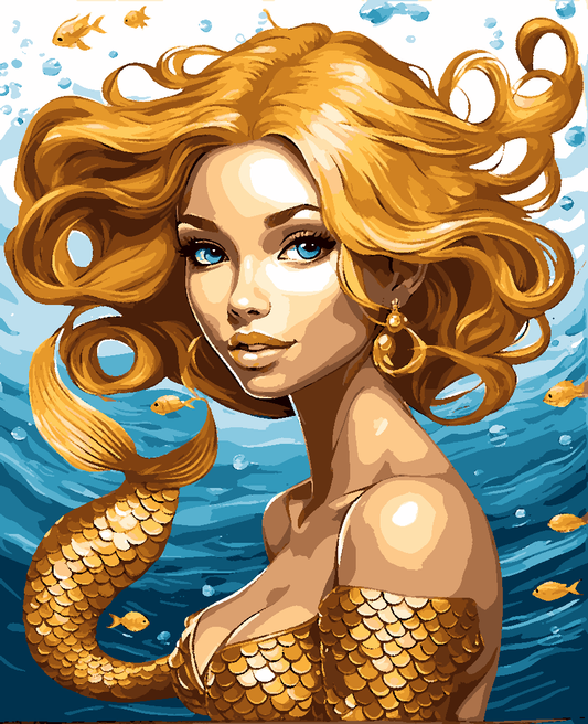 Golden Mermaid - Van-Go Paint-By-Number Kit