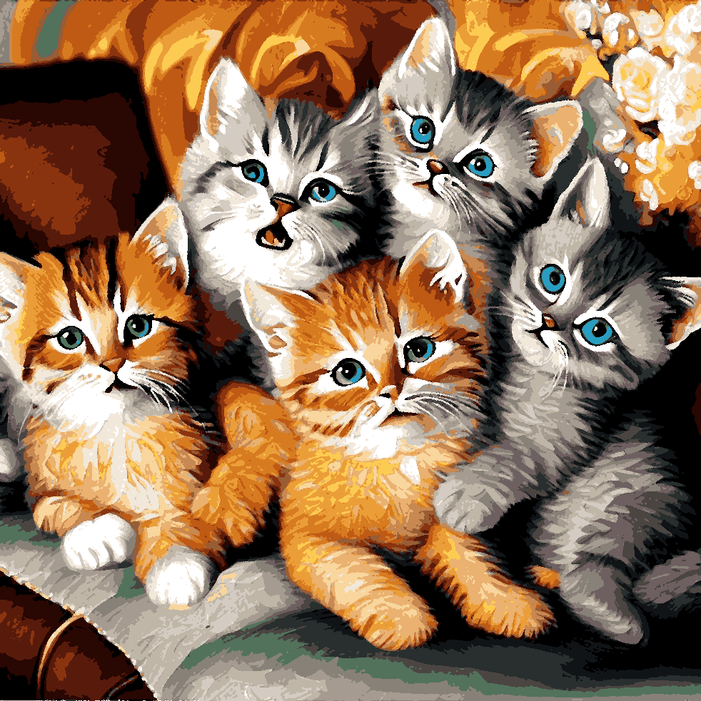 Kittens Crowd - Van-Go Paint-By-Number Kit