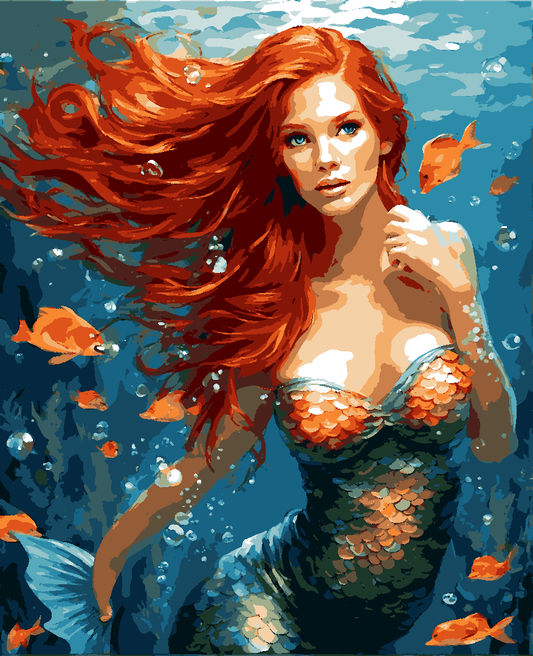 Redhead Mermaid (10) - Van-Go Paint-By-Number Kit