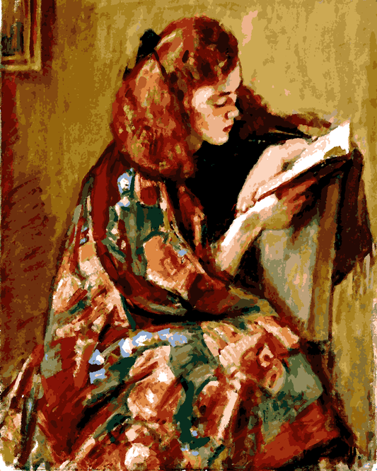 Girl Reading by Magnus Enckell - Van-Go Paint-By-Number Kit