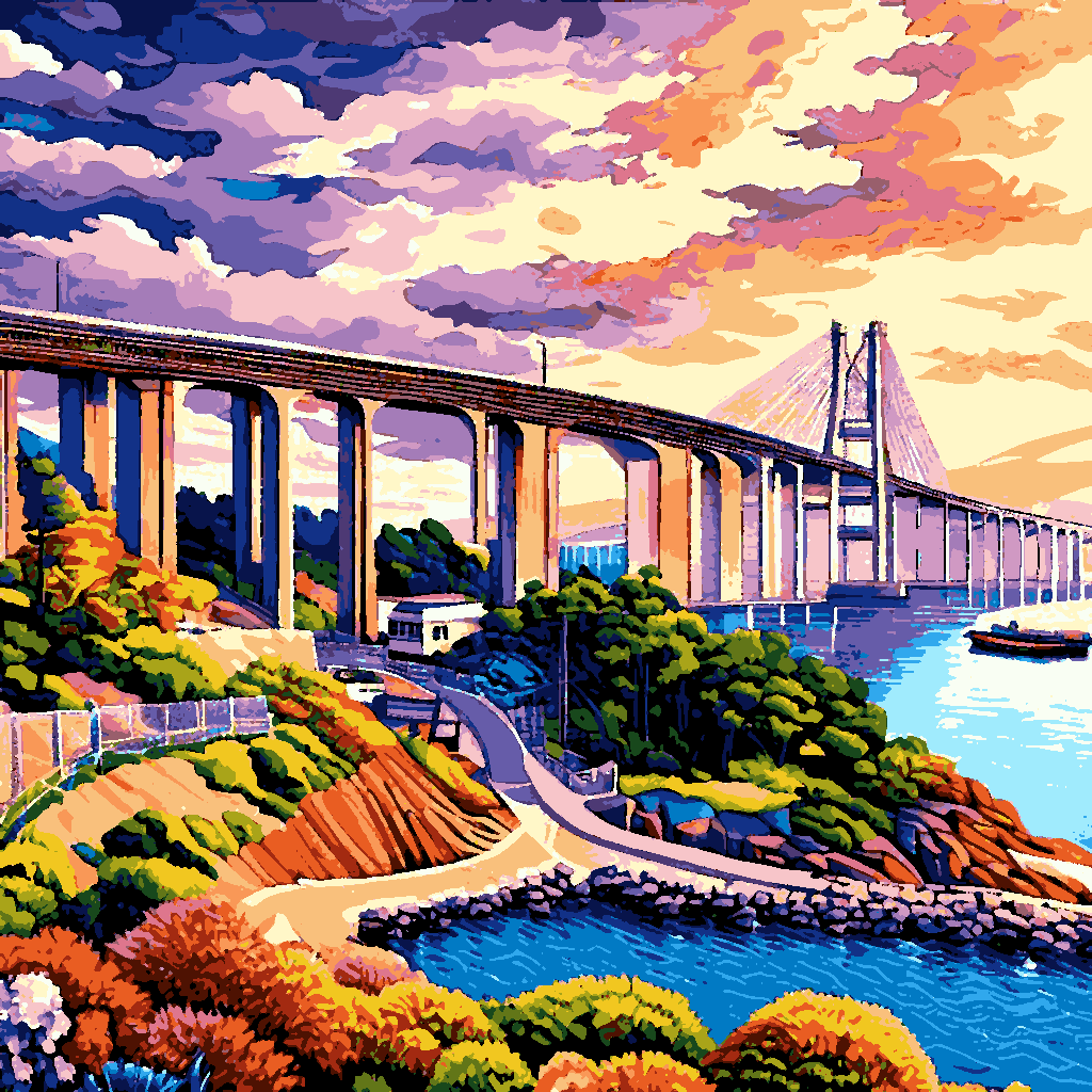 Hong Kong-Zhuhai-Macao Bridge (2) - Van-Go Paint-By-Number Kit