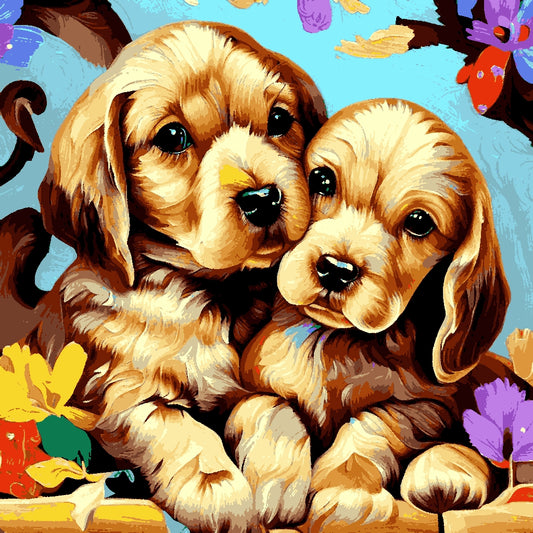 Lovely Puppies - Van-Go Paint-By-Number Kit