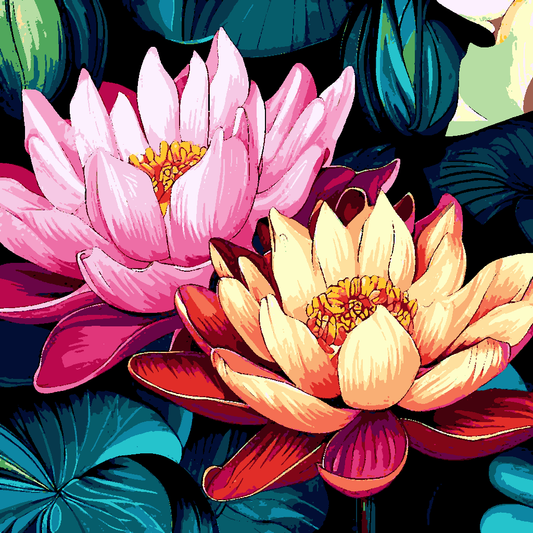 Lotus Flowers (2) - Van-Go Paint-By-Number Kit