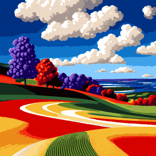 Geometric Landscape (1) - Van-Go Paint-By-Number Kit