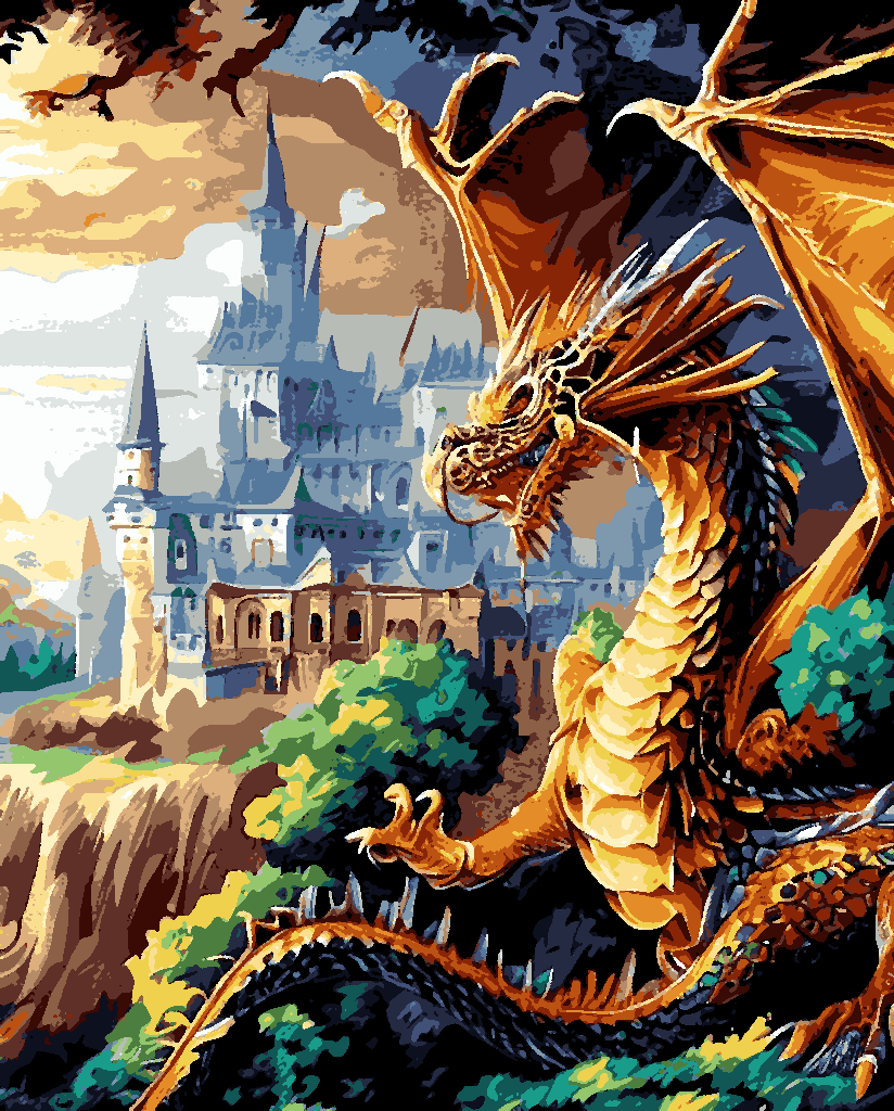 Castle Dragon (2) - Van-Go Paint-By-Number Kit