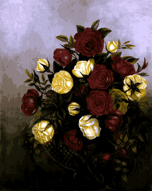 Roses Still Life by Robert S. Duncanson - Van-Go Paint-By-Number Kit