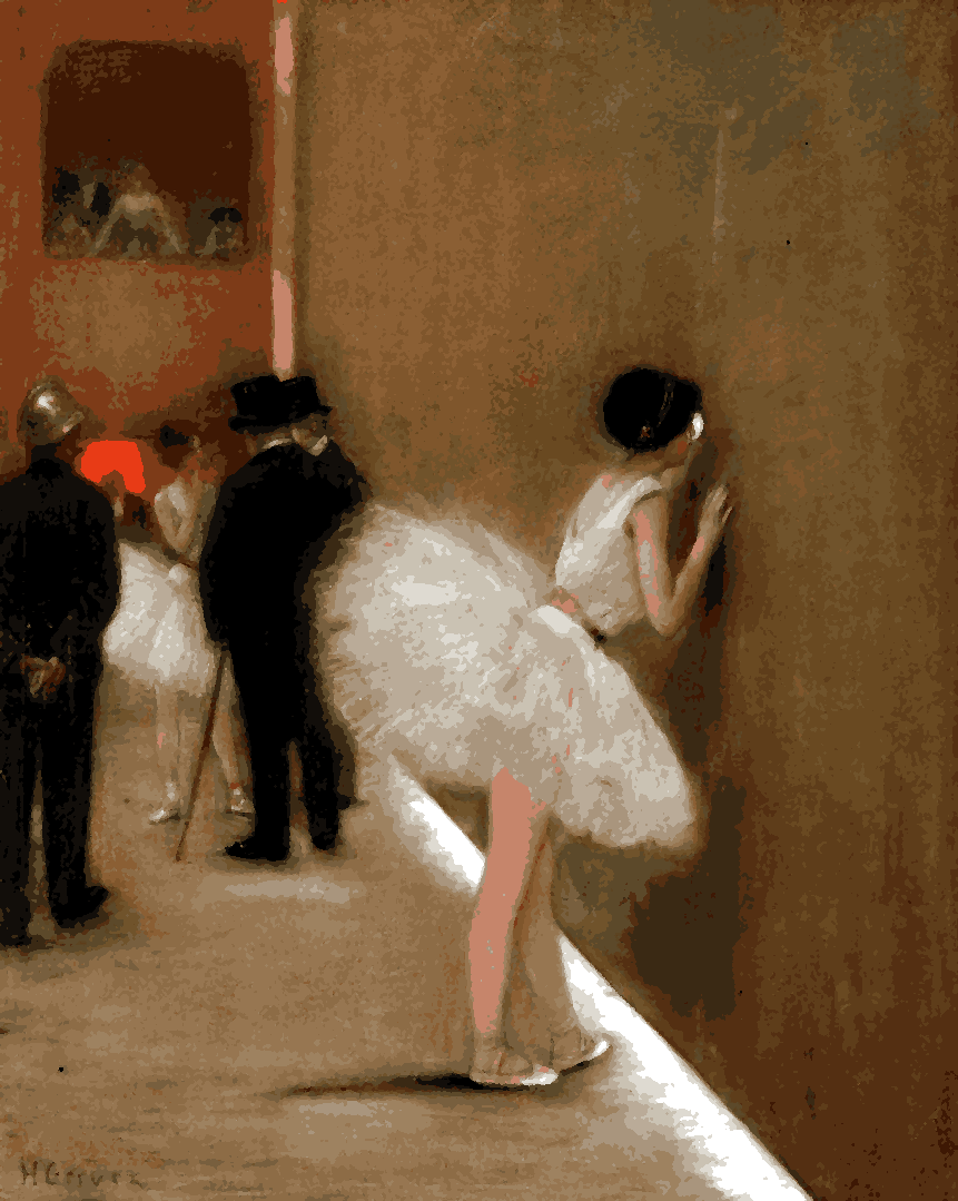 Behind the curtain at the ballet by Henri Gervex - Van-Go Paint-By-Number Kit