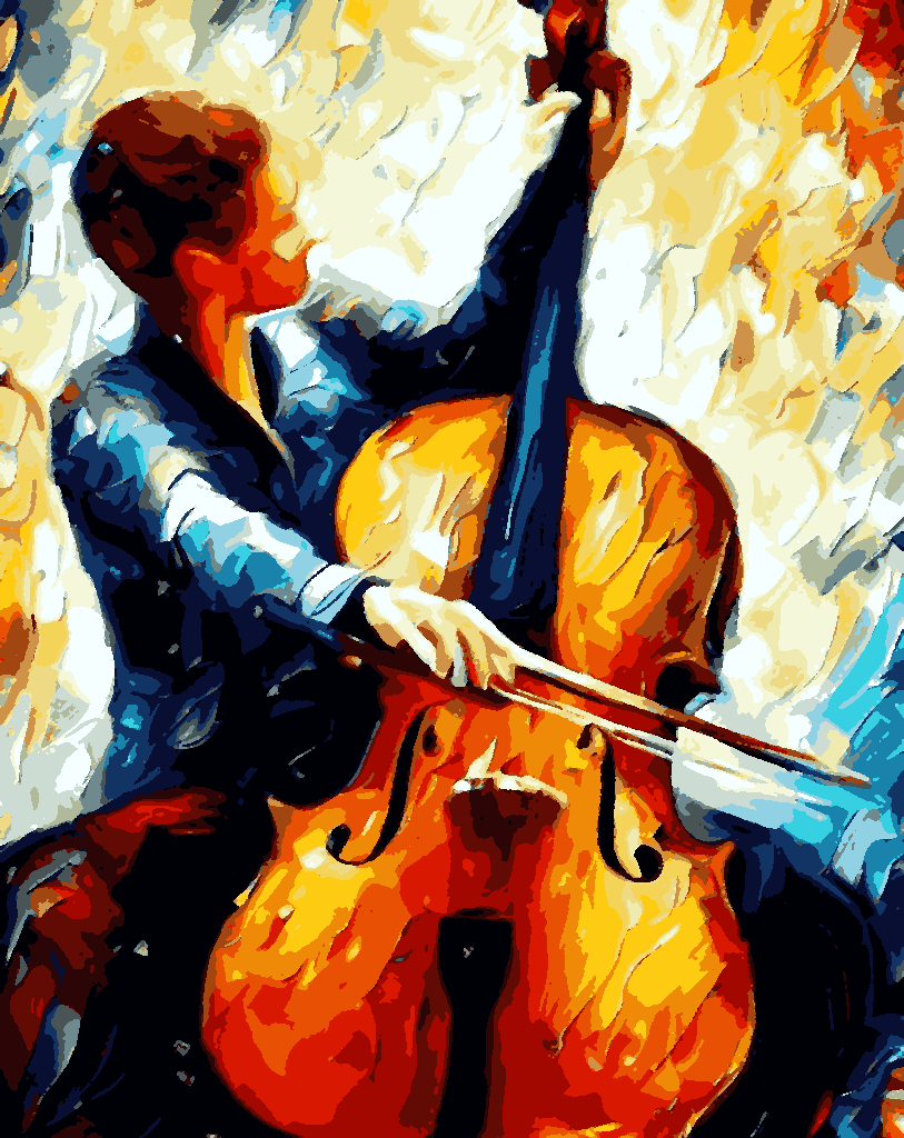 Cello Player (2) - Van-Go Paint-By-Number Kit