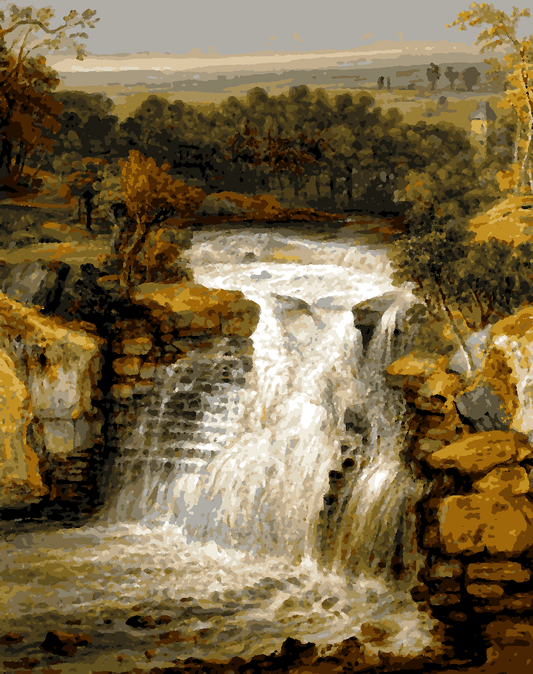 The Falls Of The Clyde After A Flood by James Ward - Van-Go Paint-By-Number Kit