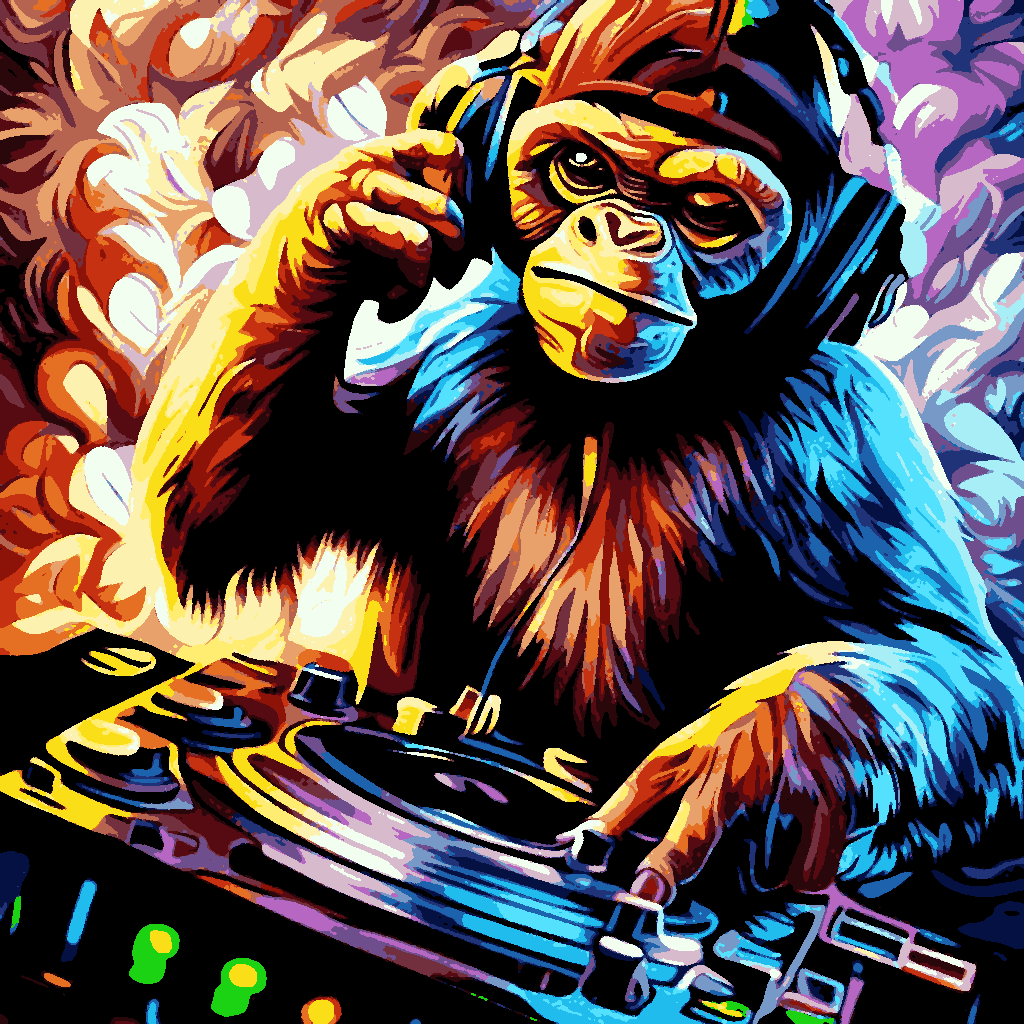 D.J. Monkey (2) - Van-Go Paint-By-Number Kit