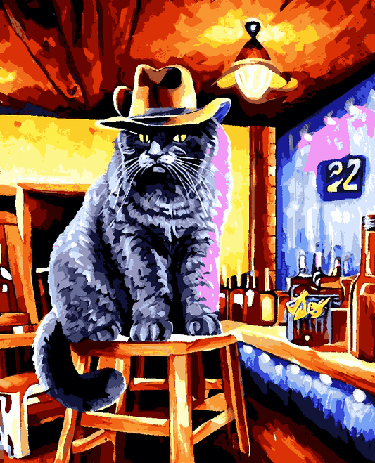 A Cowboy Cat (2) - Van-Go Paint-By-Number Kit