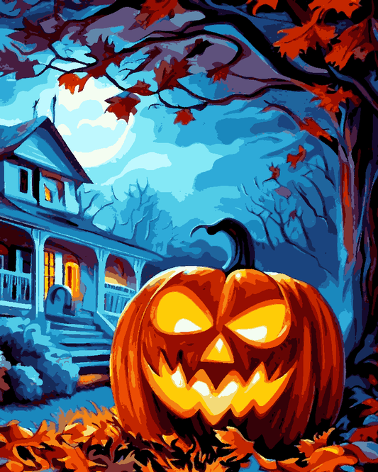 Halloween Pumpkin (2) - Van-Go Paint-By-Number Kit