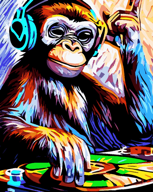 D.J. Monkey (6) - Van-Go Paint-By-Number Kit