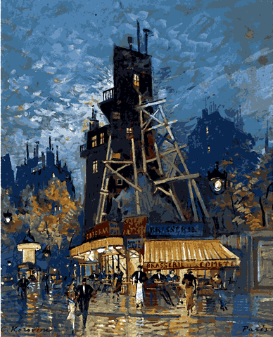 Parisian Boulevard by Konstantin Alexeevich Korovin - Van-Go Paint-By-Number Kit
