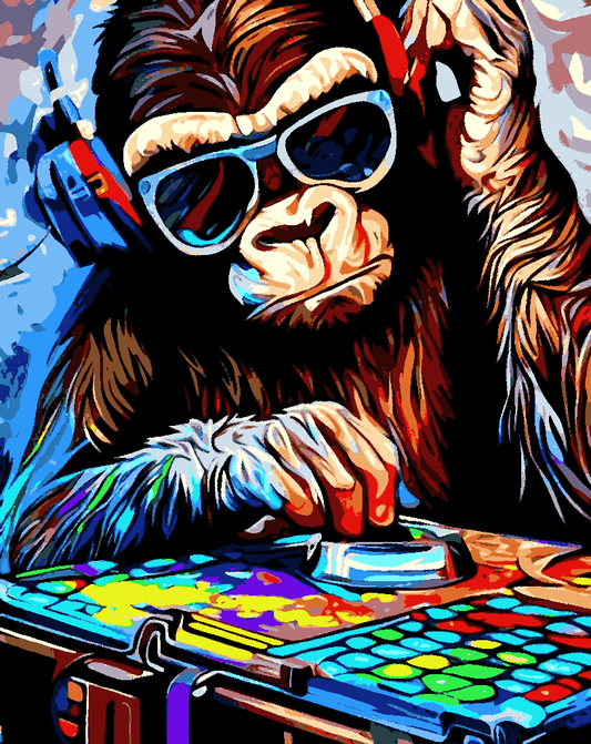 D.J. Monkey (4) - Van-Go Paint-By-Number Kit