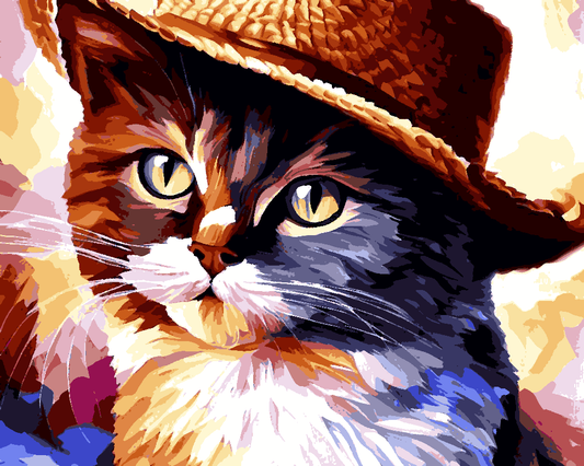 A Cat with a Hat (2) - Van-Go Paint-By-Number Kit