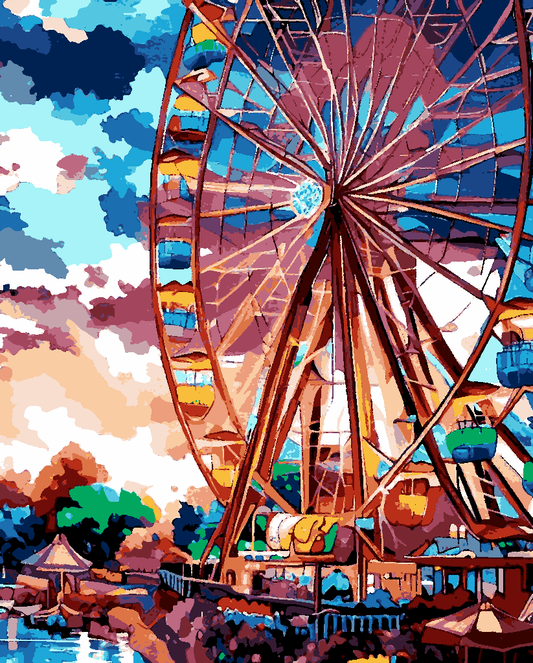 Amusement Park Ferris Wheel (PD) - Van-Go Paint-By-Number Kit