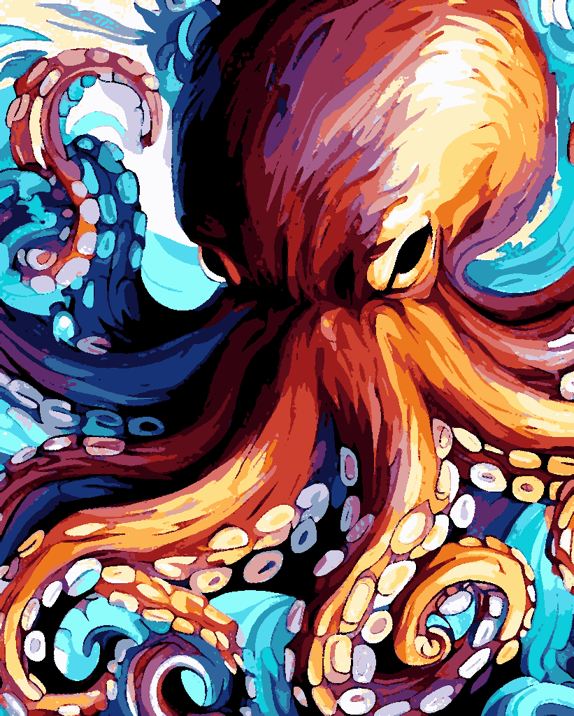 An Octopus (1) - Van-Go Paint-By-Number Kit