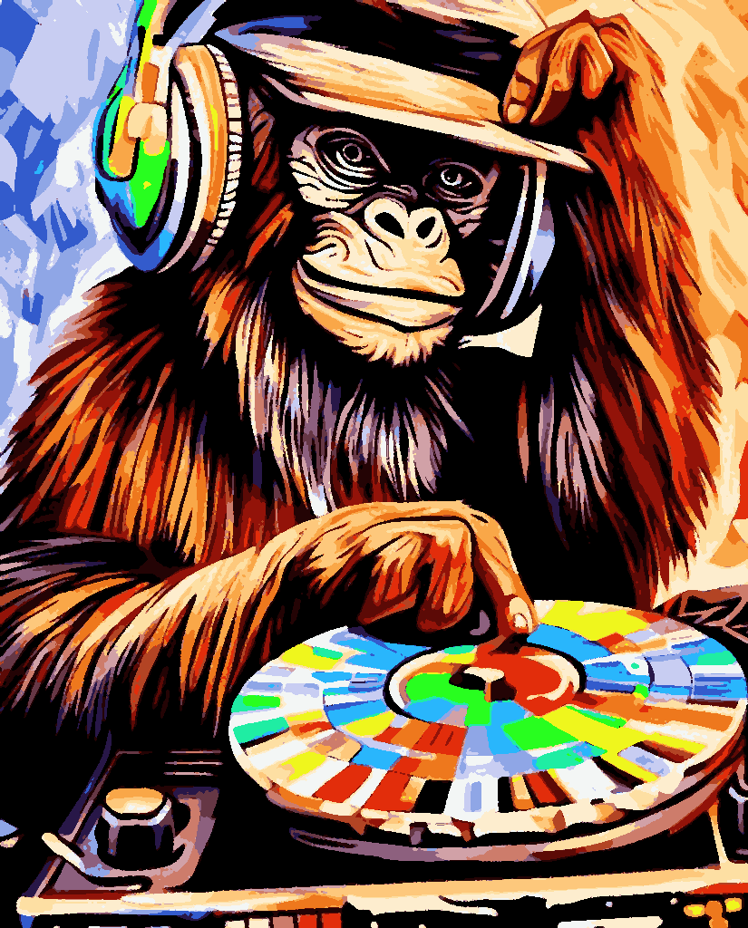 D.J. Monkey (5) - Van-Go Paint-By-Number Kit