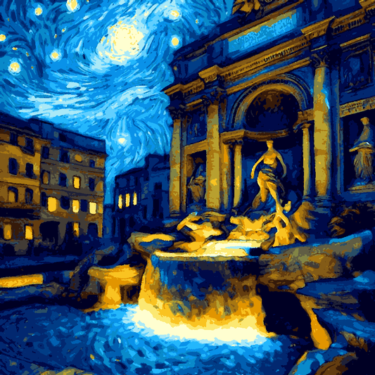 Trevi Fountain, Rome (1) - Van-Go Paint-By-Number Kit