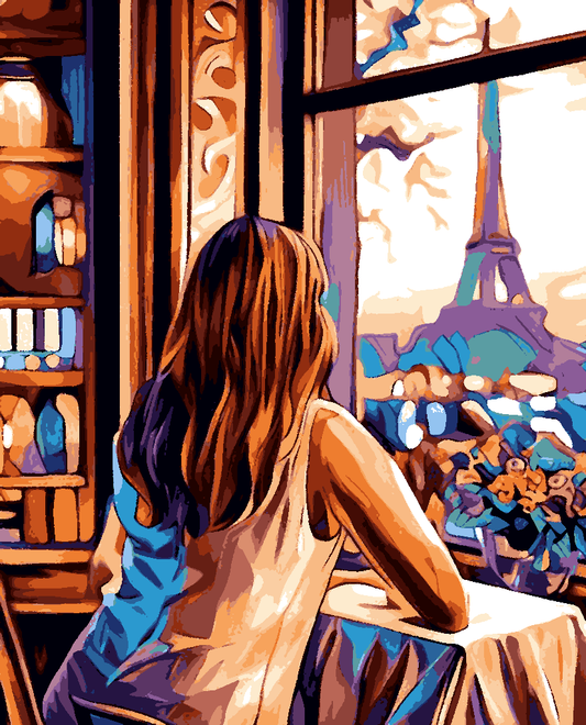 In the Café, Paris (2) - Van-Go Paint-By-Number Kit