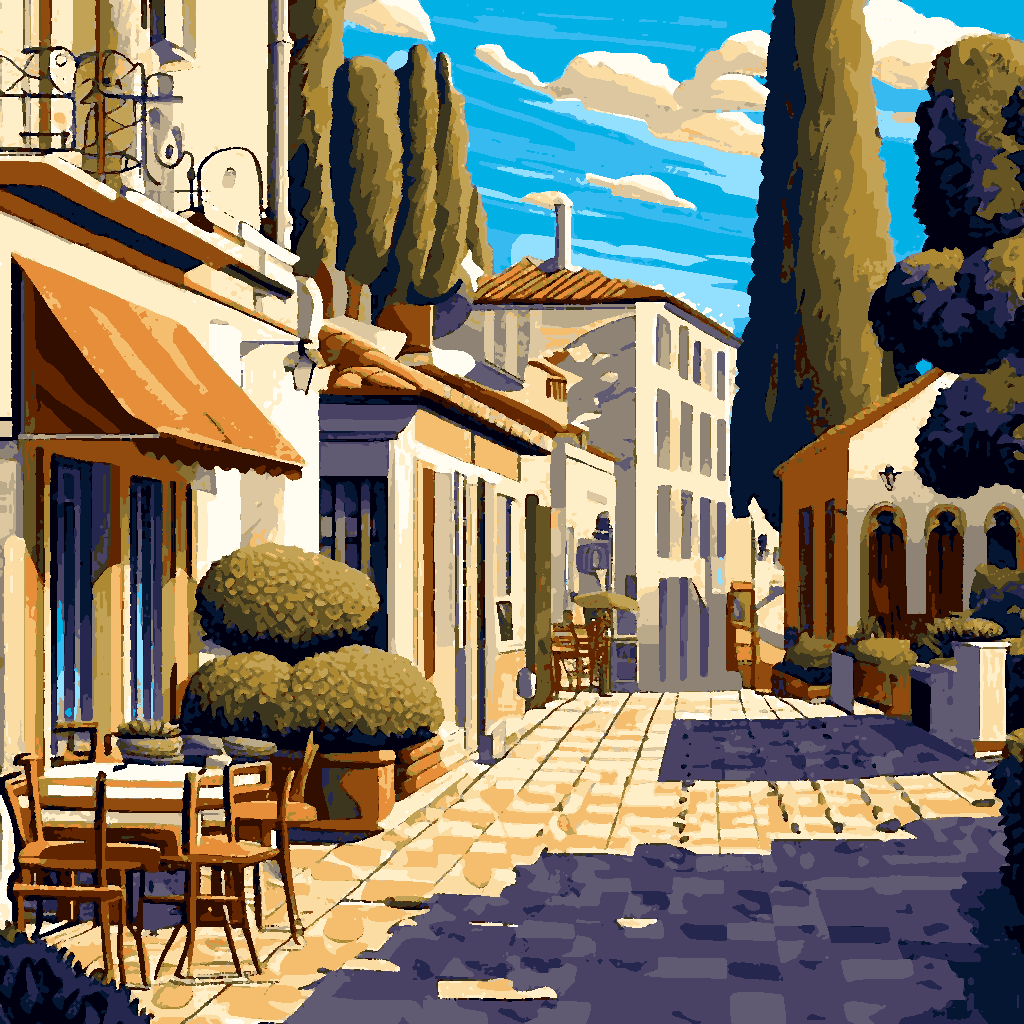Mediterranean Casual Street (3) - Van-Go Paint-By-Number Kit