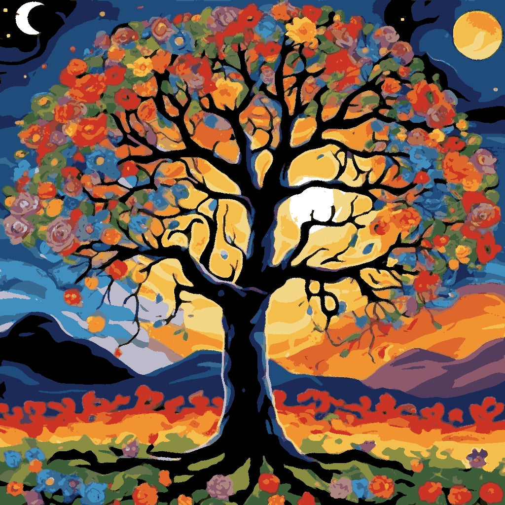 Midnight Tree (4) - Van-Go Paint-By-Number Kit