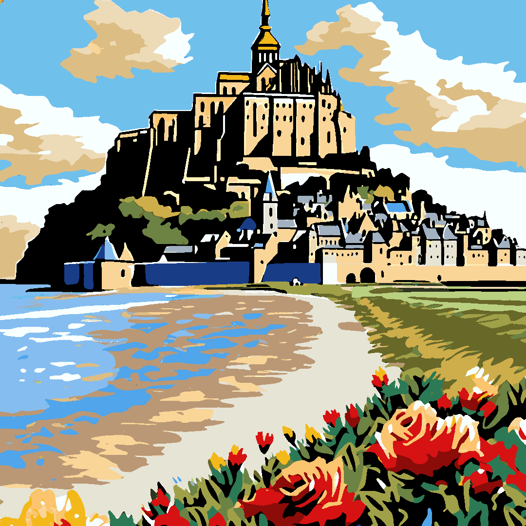 Mont Saint-Michel, Normandy, France (2) - Van-Go Paint-By-Number Kit