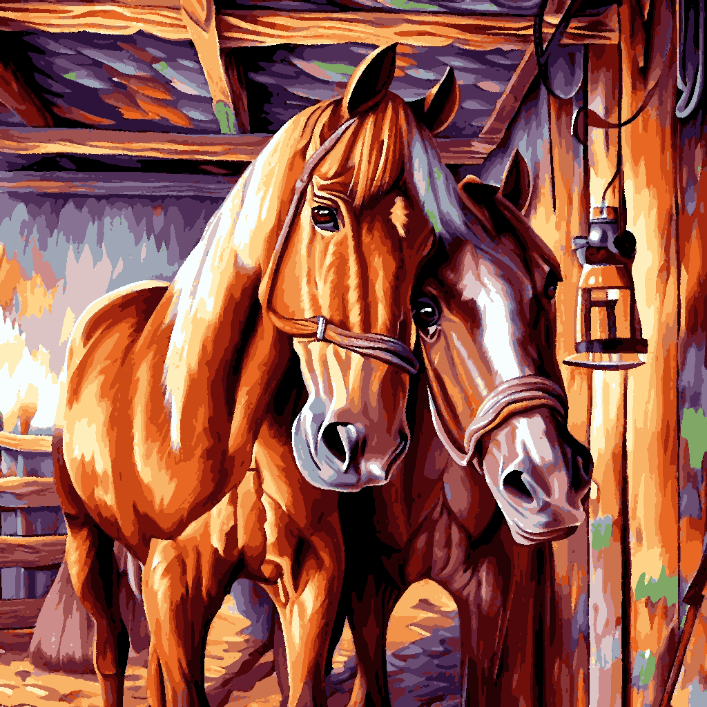 In our stable - Van-Go Paint-By-Number Kit