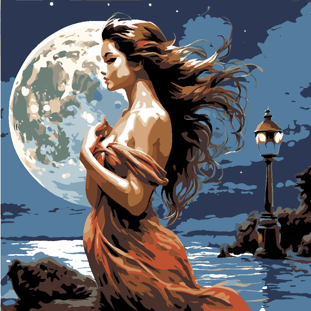 Moonlit Siren (2) - Van-Go Paint-By-Number Kit