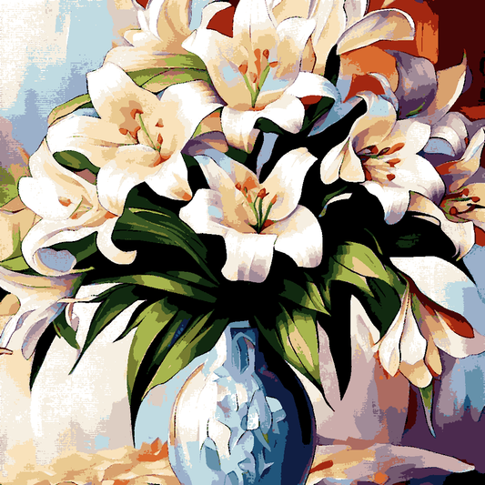 Lilies in a Vase (1) - Van-Go Paint-By-Number Kit