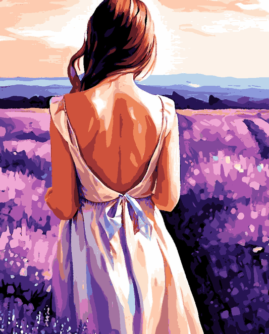 In the middle of a lavender field (2) - Van-Go Paint-By-Number Kit