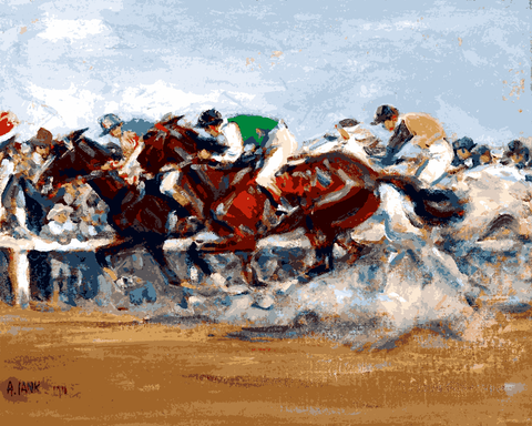 Horse Race by Angelo Jank - Van-Go Paint-By-Number Kit