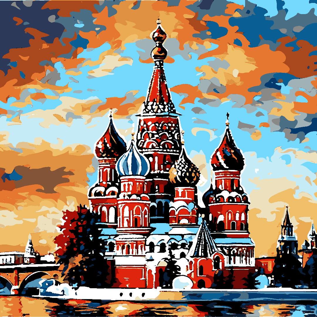 Moscow Saint Basil's Cathedral (2) - Van-Go Paint-By-Number Kit