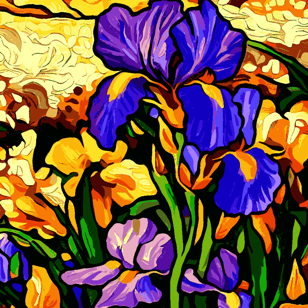 Irises and Pansies - Van-Go Paint-By-Number Kit