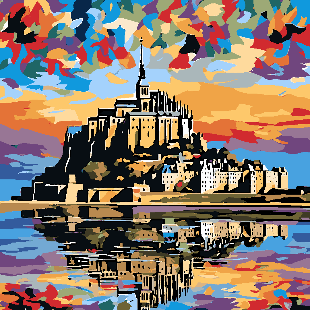 Mont Saint-Michel, Normandy, France (1) - Van-Go Paint-By-Number Kit