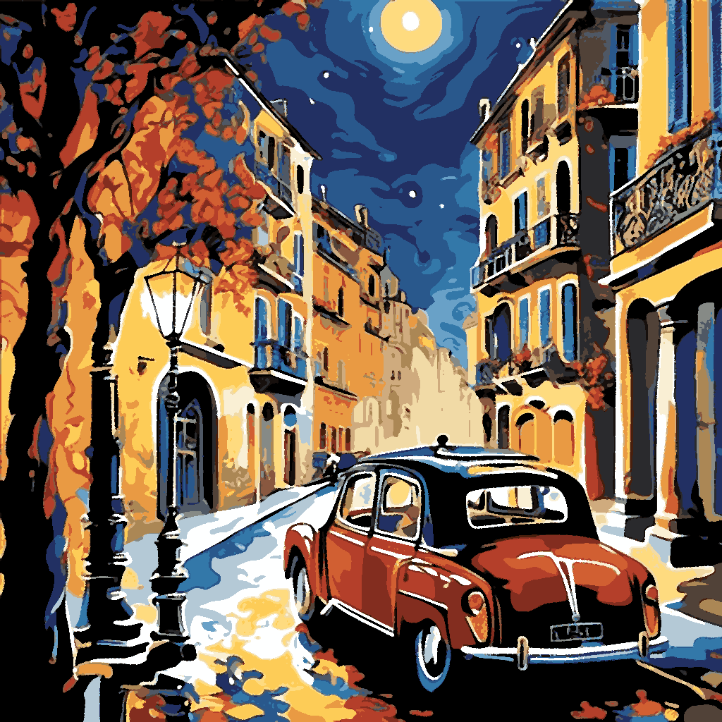 Midnight In Paris (3) - Van-Go Paint-By-Number Kit