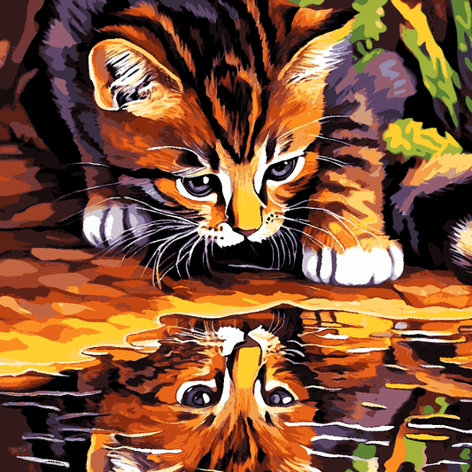 Kitten's Reflection (3) - Van-Go Paint-By-Number Kit