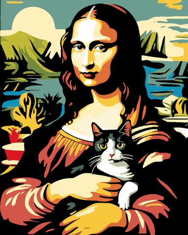 Mona Lisa Holding a Cat (3) - Van-Go Paint-By-Number Kit