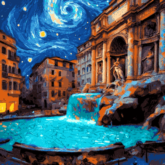 Trevi Fountain, Rome (5) - Van-Go Paint-By-Number Kit
