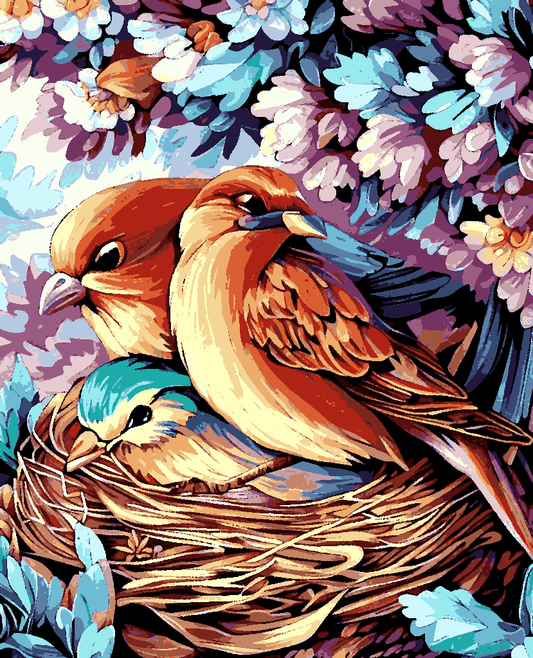 Birds Nesting - Van-Go Paint-By-Number Kit