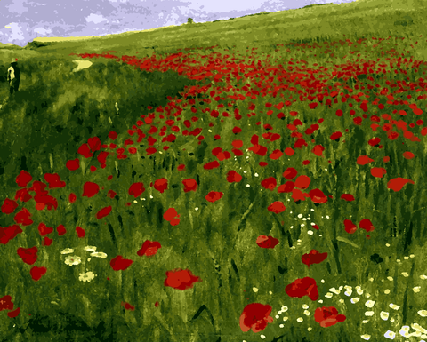 Meadow with Poppies by Pál Szinyei Merse - Van-Go Paint-By-Number Kit
