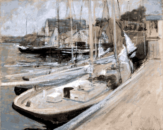 Fishing Boats at Gloucester by John Henry Twachtman - Van-Go Paint-By-Number Kit