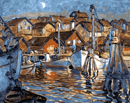 A Fishing Harbour by Anna Boberg - Van-Go Paint-By-Number Kit